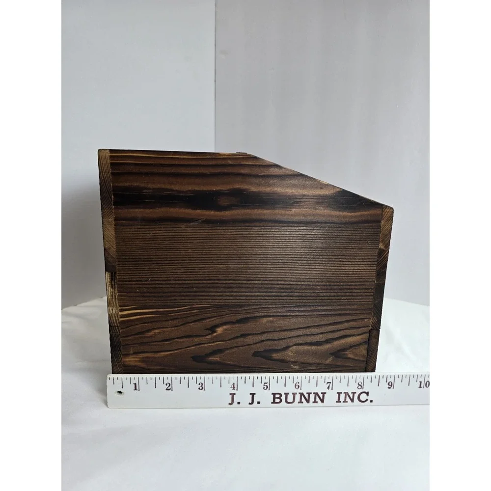 Rustic Wood Coffee Bar Organizer Countertop Station Drawer Farmhouse Decor